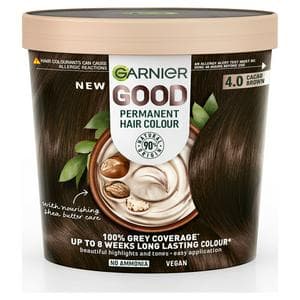 Garnier Good Permanent No Amonia & Shea Butter Formula 100% Grey Coverage 4.0 Cacao Brown Hair Dye