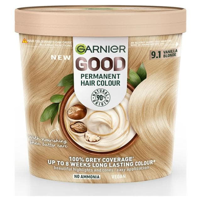 Garnier Good Permanent No Amonia & Shea Butter Formula 100% Grey Coverage 7.12 Sweet Latte Hair Dye - gallery image 1