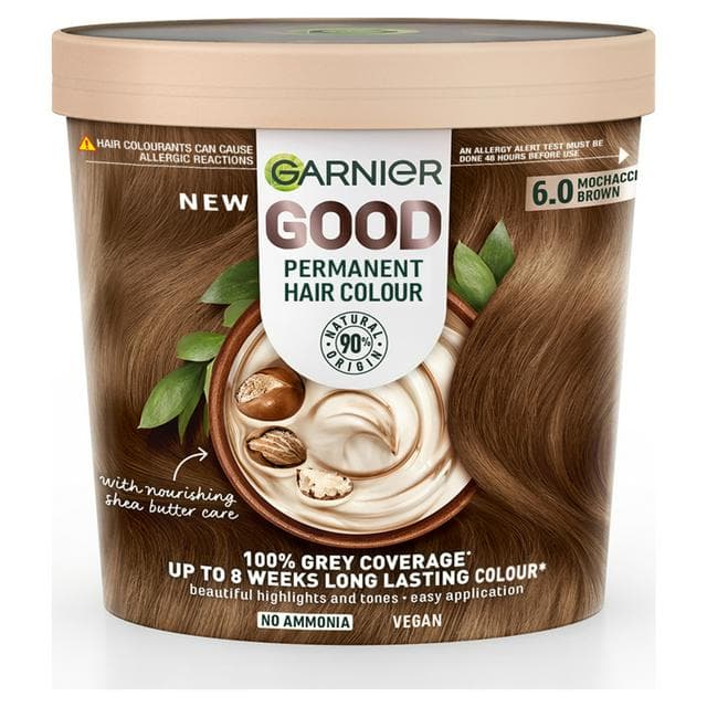 Garnier Good Permanent with No Amonia Formula 100% Grey Coverage 6.0 Mochaccino Brown Hair Dye - gallery image 1
