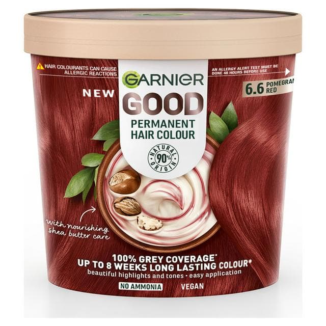 Garnier Good Permanent No Ammonia Formula 100% Grey Coverage 6.6 Pomegranate Red Hair Dye - gallery image 1