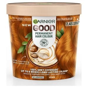 Garnier Good Permanent No Ammonia Formula 100% Grey Coverage 7.43 Tumeric Copper Hair Dye