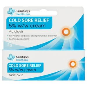 Sainsbury's Healthcare Cold Sore Relief 5% w/w Cream Aciclovir