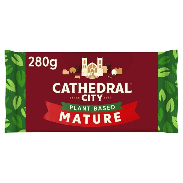 Cathedral City 280g Plant Based Mature Cheddar Vegan Cheese Block - gallery image 1
