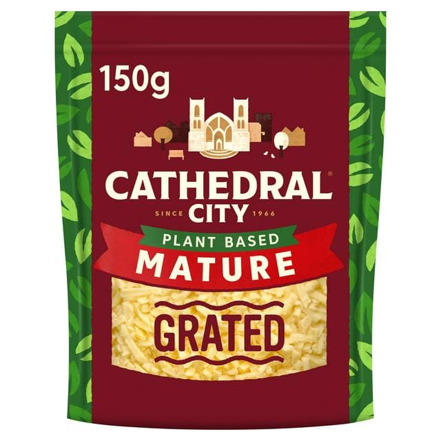 Cathedral City Plant Based Mature Cheddar Cheese Flavour Vegan Grated 150g - gallery image 1