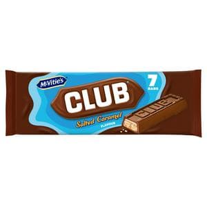 McVitie's Club Salted Caramel Flavour Biscuit Bars Multipack 7 x 22g