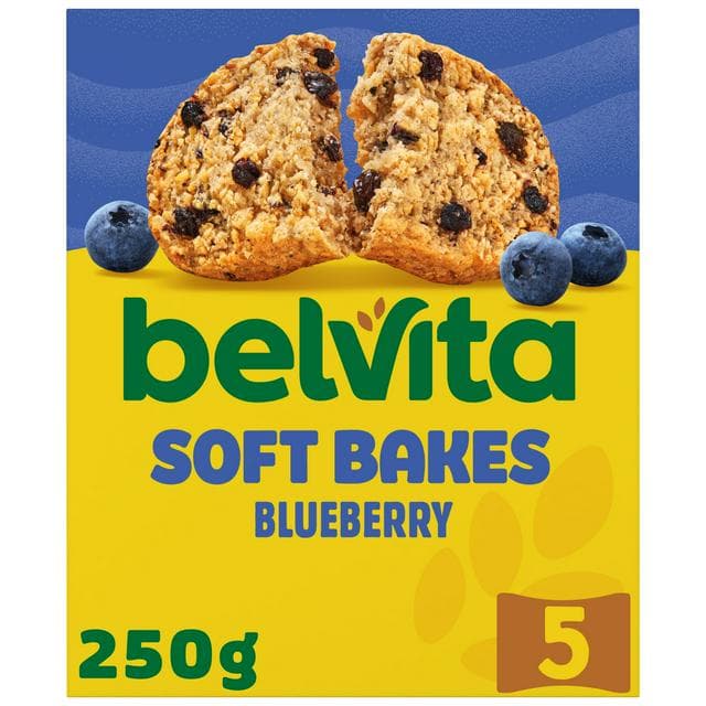 Belvita 5 x 50g Soft Bakes Multipack Blueberry Cereal Snack Bars - gallery image 1