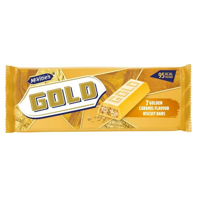 McVitie's Gold Caramel Flavour Biscuit Bars Multipack 7x18.3g - gallery image 1