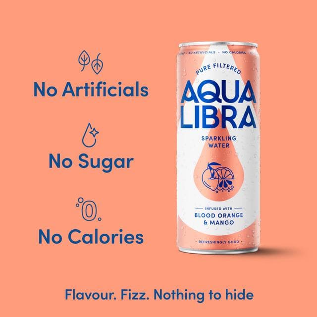 Aqua Libra Sparkling Water Infused with Blood Orange & Mango 4x330ml - gallery image 4