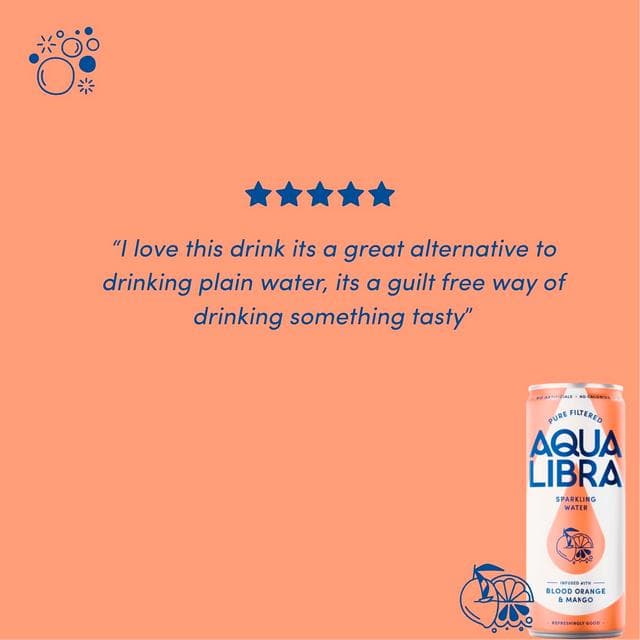 Aqua Libra Sparkling Water Infused with Blood Orange & Mango 4x330ml - gallery image 5