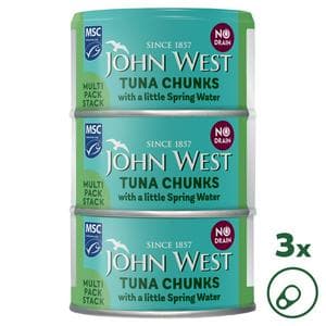 John West No Drain Tuna Chunks with a Little Spring Water MSC 3x100g