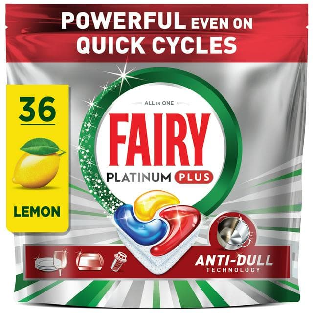 Fairy 36 Platinum Plus Lemon Dishwasher Tablets - gallery image 1
