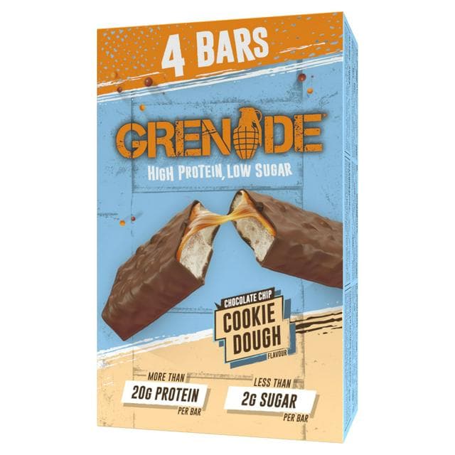 Grenade Bars Chocolate Chip Cookie Dough Flavour 4x60g - gallery image 1