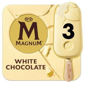 Magnum White Chocolate Ice Cream Sticks 3x100ml