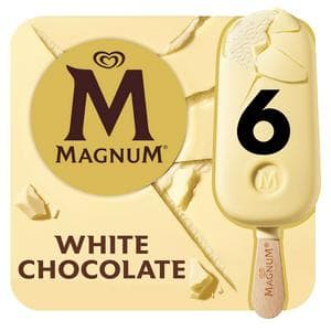 Magnum White Chocolate Ice Cream Sticks 6x100ml