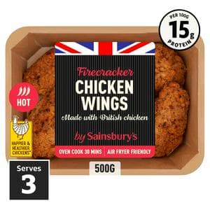 Sainsbury's Breaded Firecracker British Fresh Chicken Wings 500g
