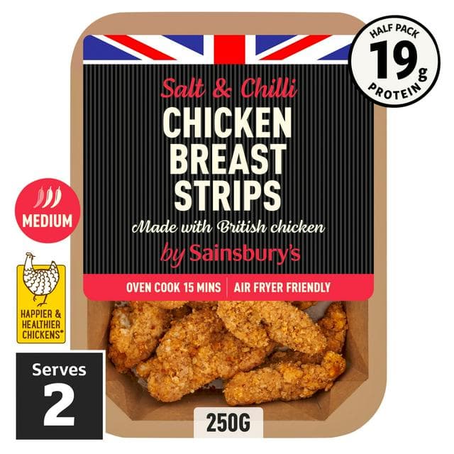 Sainsbury's British Fresh Chicken Breast Pieces In a Salt & Chilli Breadcrumb Coating 250g - gallery image 1