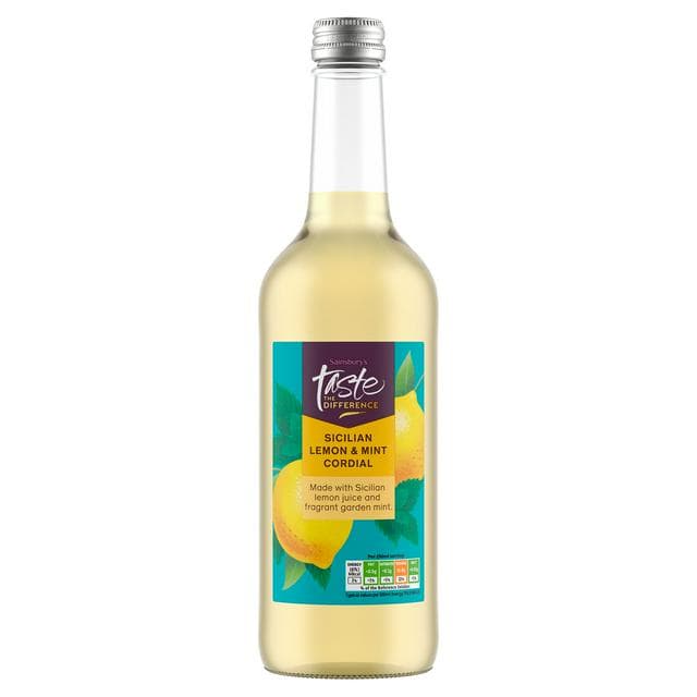 Sainsbury's Sicilian Lemon & Mint Cordial, Taste the Difference 500ml - gallery image 1