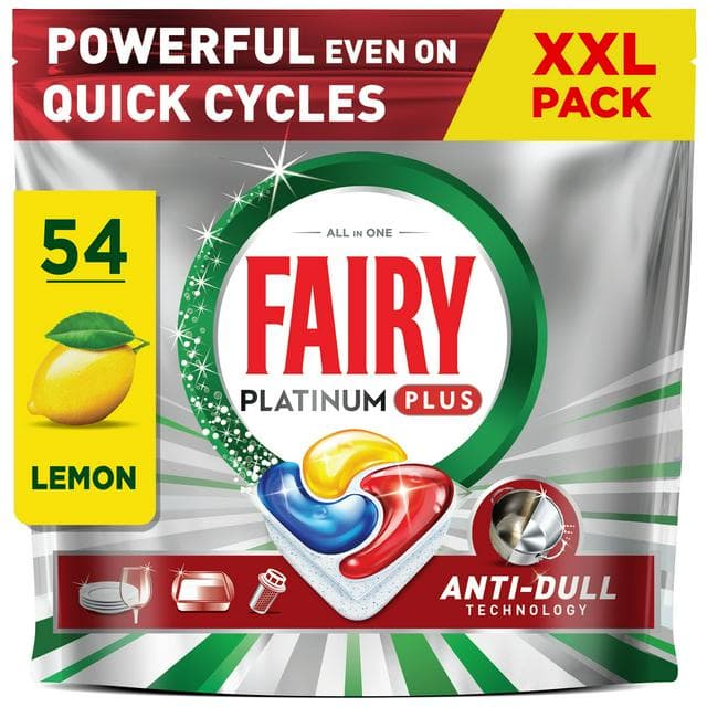 Fairy 54 Platinum Plus Lemon Dishwasher Tablets - gallery image 1