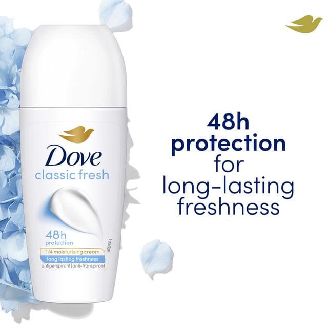 Dove Women Classic 48h Roll On Antiperspirant Deodorant 50ml - gallery image 2
