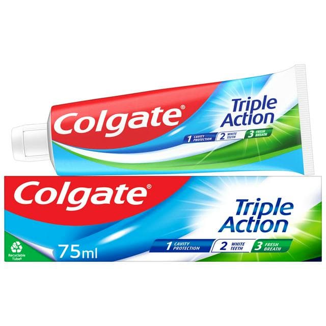 Colgate Triple Action Toothpaste 75ml - gallery image 1