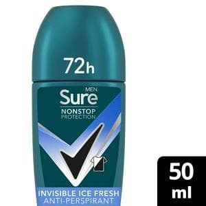 Sure Men Nonstop Invisible Ice Fresh Antiperspirant Deodorant Roll On 50ml