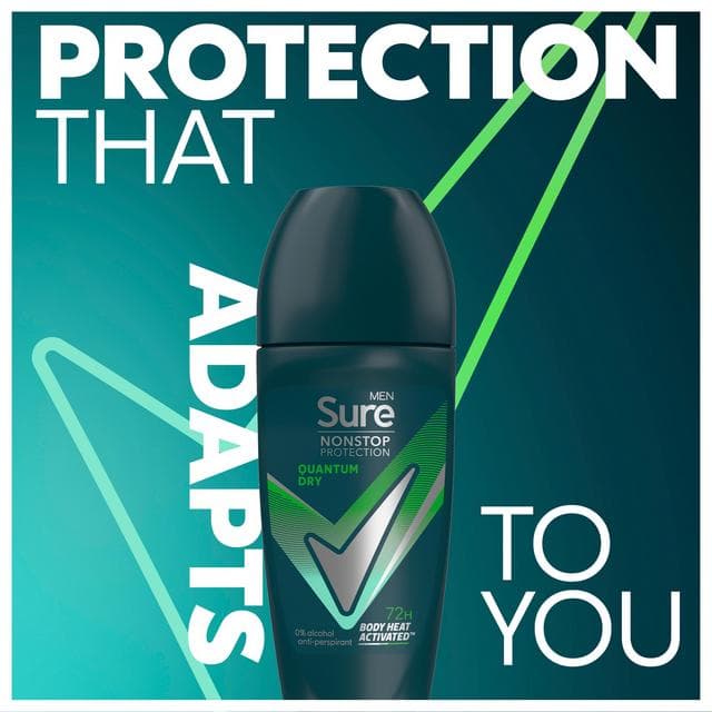 Sure Men Nonstop Quantum Dry Antiperspirant Deodorant Roll On 50ml - gallery image 2