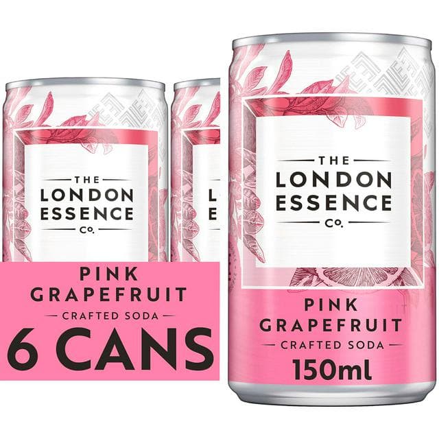 The London Essence Co. Pink Grapefruit Crafted Soda Cans 6 x 150ml - gallery image 1
