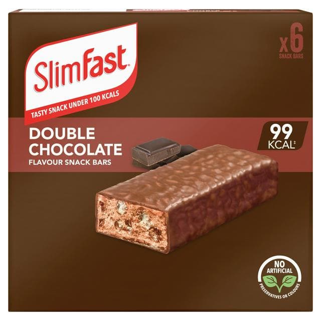 SlimFast Snack Bars Double Chocolate Flavour bar x6 25g - gallery image 1
