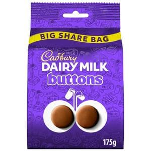 Cadbury Dairy Milk 175g Buttons Large Sharing Bag Chocolate