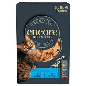Encore Fish Selection In Gravy Cat Food 5 x 50g