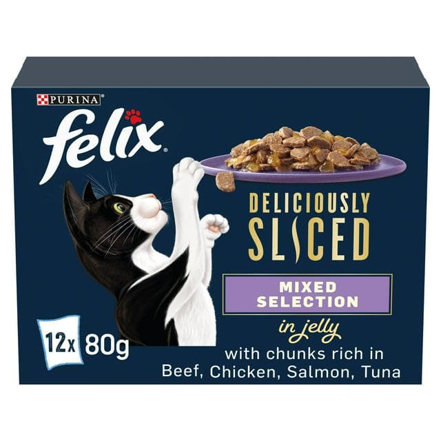 Felix Deliciously Sliced Mixed Selection in Jelly Wet Cat Food 12 x 80g - gallery image 1
