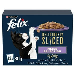 Felix Deliciously Sliced Mixed Selection in Jelly Wet Cat Food 12 x 80g