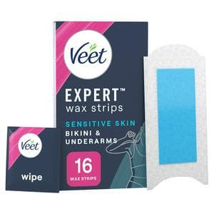 Veet Expert Cold Wax Strips Bikini & Underarm Sensitive x16