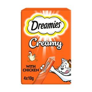 Dreamies Creamy 4 x 10g Cat & Kitten Treat with Chicken