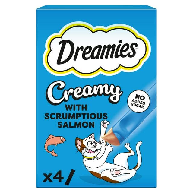 Dreamies Creamy 4 x 10g Cat & Kitten Treat with Scrumptious Salmon Flavour - gallery image 1