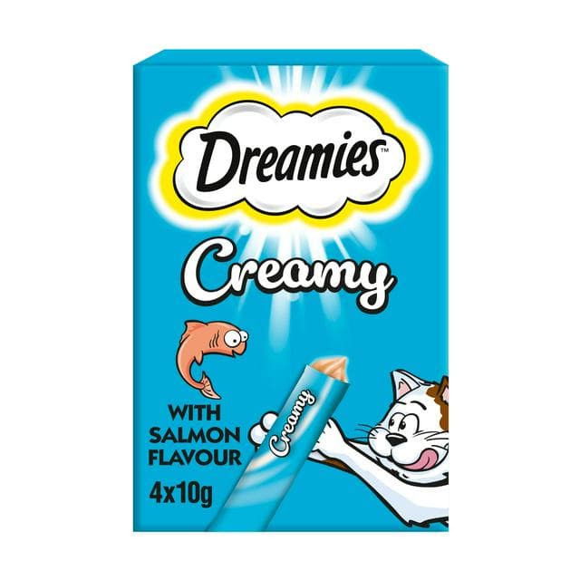 Dreamies Creamy 4 x 10g Cat & Kitten Treat with Scrumptious Salmon Flavour - gallery image 1