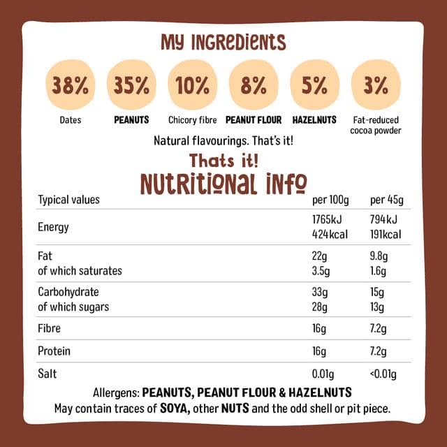 Nakd Cocoa Hazelnut Protein Bar 45g - gallery image 4