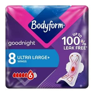 Bodyform Cour V Ultra Night Sanitary Towels Wings x8