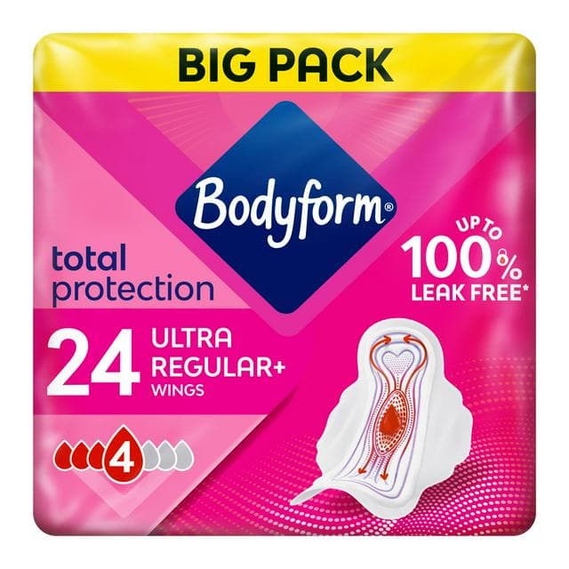Bodyform Cour V Ultra Normal Sanitary Towels Wings x24 - gallery image 1