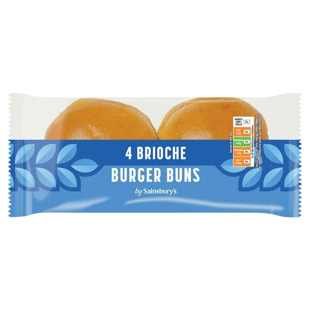 Sainsbury's Brioche Burger Buns Rolls x4 - gallery image 1