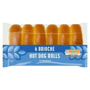 Sainsbury's Brioche Hot Dog Rolls x6