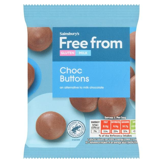 Sainsbury's Free From Chocolate Buttons 25g - gallery image 1