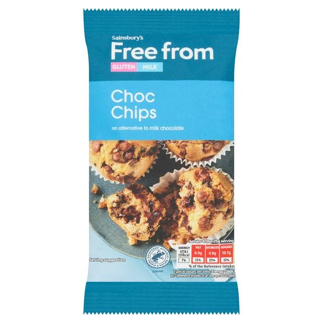 Sainsbury's Free From Chocolate Chips 100g - gallery image 1