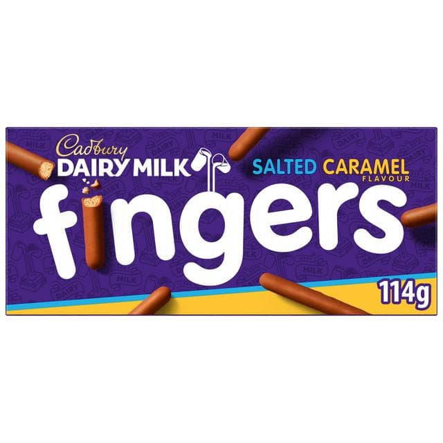 Cadbury Dairy Milk Fingers Salted Caramel Flavour Biscuits 114g - gallery image 1