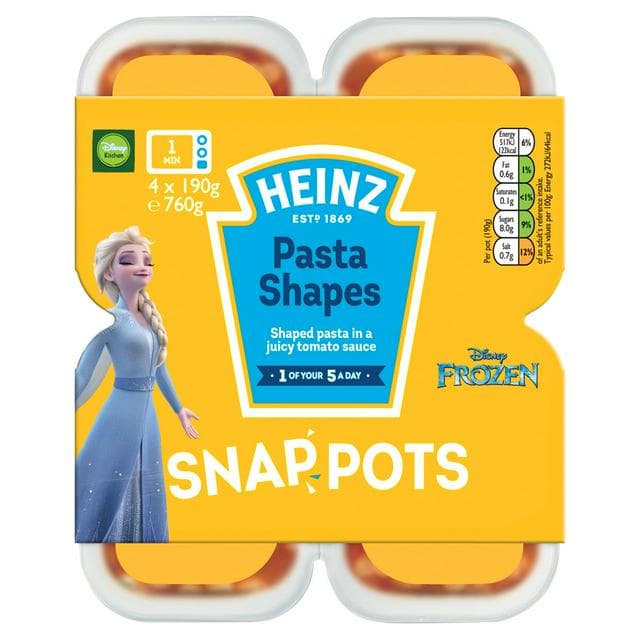Heinz Disney Frozen Pasta Shapes Snap Pots 4x190g - gallery image 1