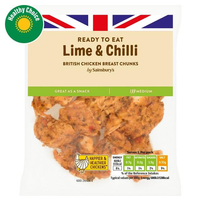Sainsbury's Lime & Chilli Chicken Breast Chunks 80g - gallery image 1