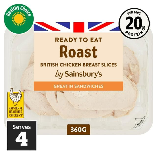 Sainsbury's Roast British Chicken Breast sliced 360g (Ready to Eat) - gallery image 1