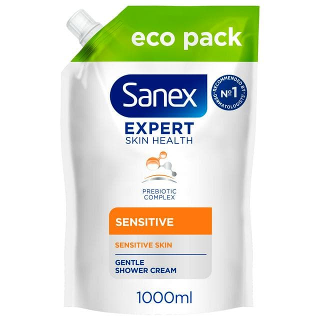 Sanex Expert Skin Health Sensitive Shower Gel Body Wash Refill 1L - gallery image 1
