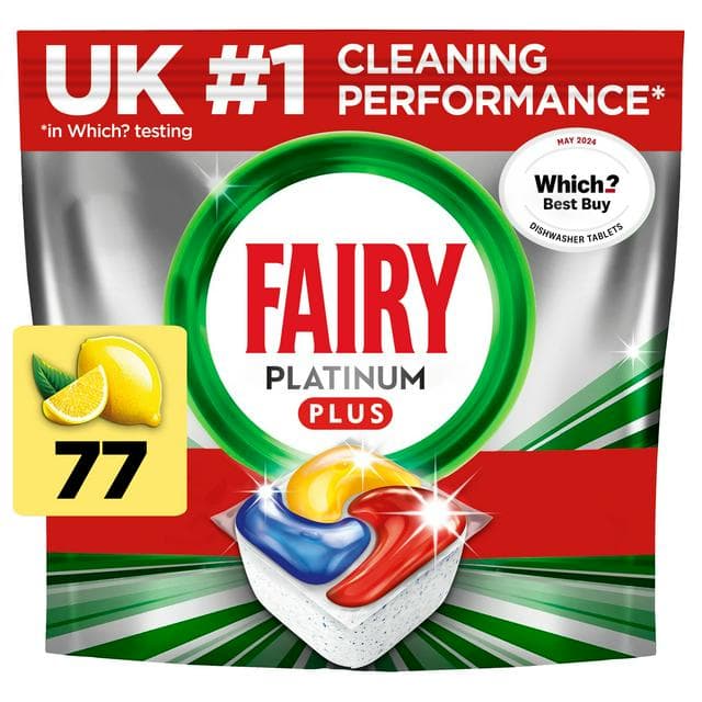 Fairy 71 Platinum Lemon Dishwasher Tablets - gallery image 1