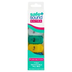 Safe + Sound Health Extra Push Button 7 Day Detachable Pill Box